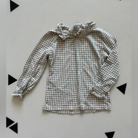 H&M|Baby girl,toddler Checkered windowpane Ruffle Collar Shirt•••preppy vibes,3T - Picture 1 of 4